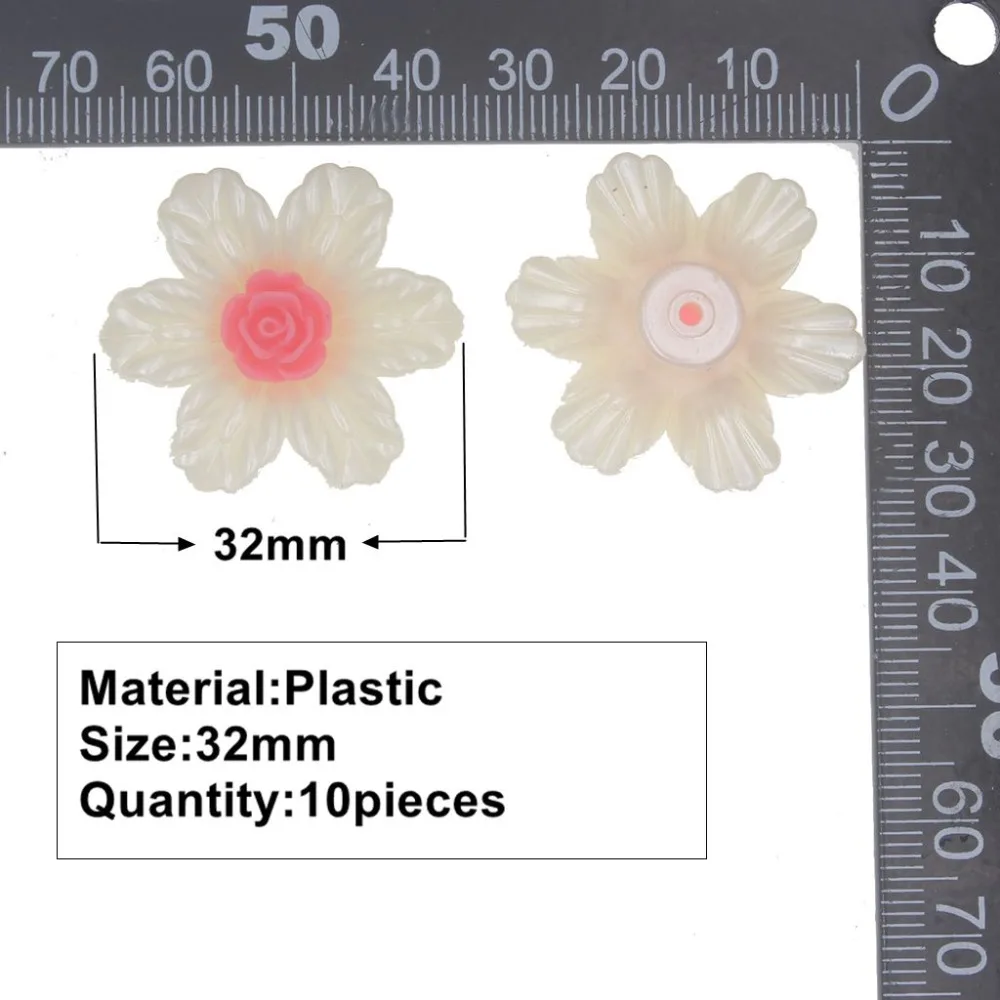 Новинка, 10 шт., 32 мм, плоская задняя сторона, цветок из смолы, для рукоделия, украшения для волос, вкрапленные декоративные свадебные аксессуары, Costura