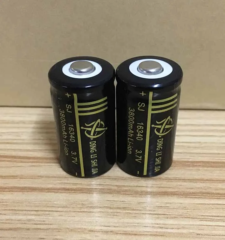 DING LI SHI JIA 2 шт 16340 литиевая аккумуляторная батарея 3800mAh 3,7 V лазерная ручка красный и зеленый внешний аккумулятор