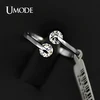 UMODE-bagues de fiançailles, Design à la mode, en Zircon double, couleur or blanc, 0.25ct * 2 CZ, JR0013B ► Photo 1/6