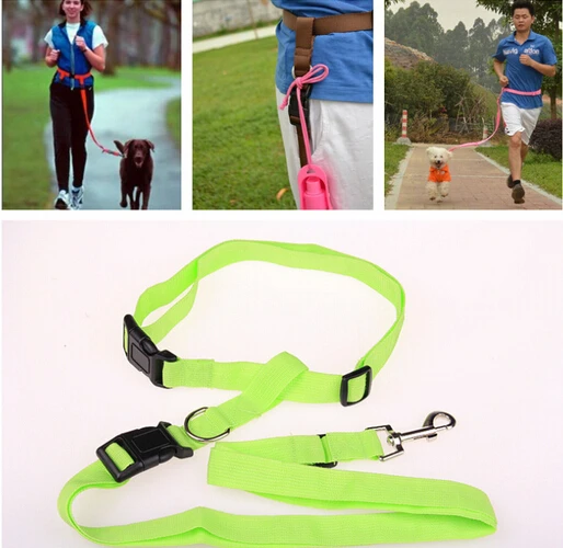 Adjustable Nylon Dog Leash Outdoor Jogging Dog Lead Morning Running Pet