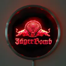 Rs-a0233 Jagermeister Jager Bomb Bull светодиодный неоновый круглый знак 25 см/10 дюймов-RGB вывеска для бара многоцветный пульт дистанционного беспроводного управления