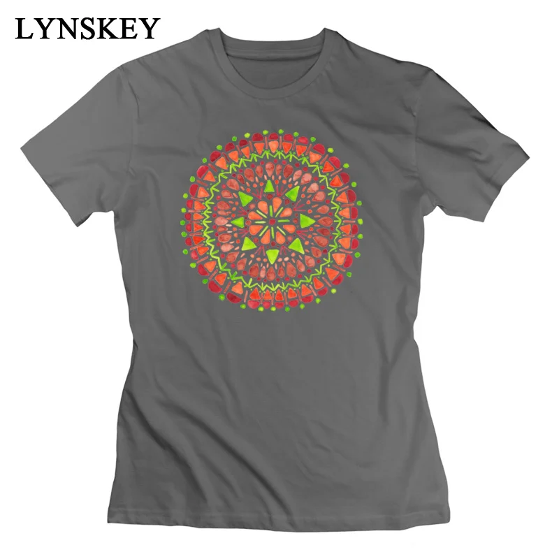 LYNSKEY 100% Cotton T Shirts for Women Short Sleeve Summer Tops Tees On Sale Autumn Simple Style Autumn Mandala Round Collar Tee Shirt blue