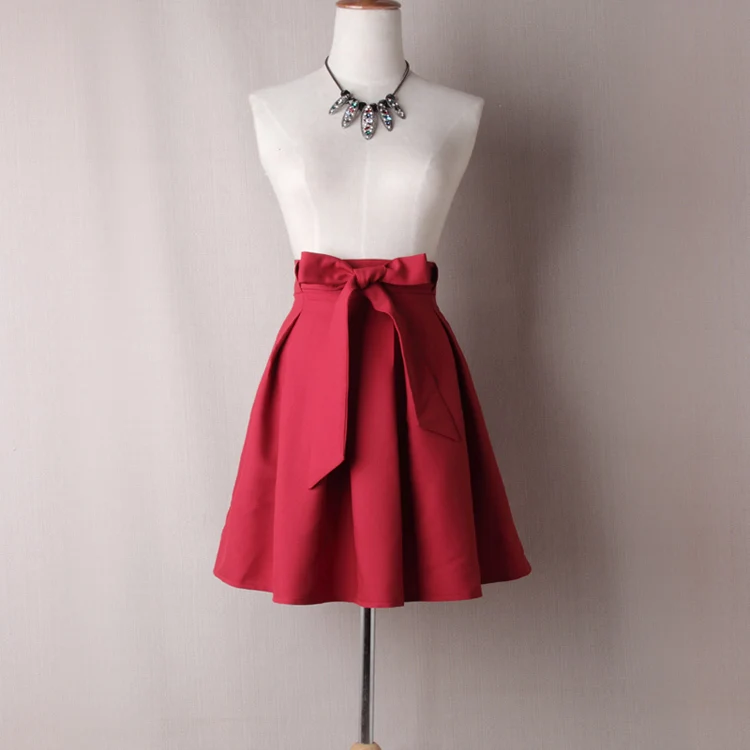ORMELL Новинка, летняя стильная сексуальная юбка для девушек, женская короткая юбка с бантом, модная женская мини-юбка, женская одежда, Милая юбка - Цвет: red