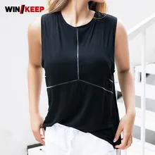 Новая летняя спортивная футболка Для женщин Свободные дышащие кроссовки спортивные футболки женские стрейч Фитнес одежда без рукавов Йога Топы M, L