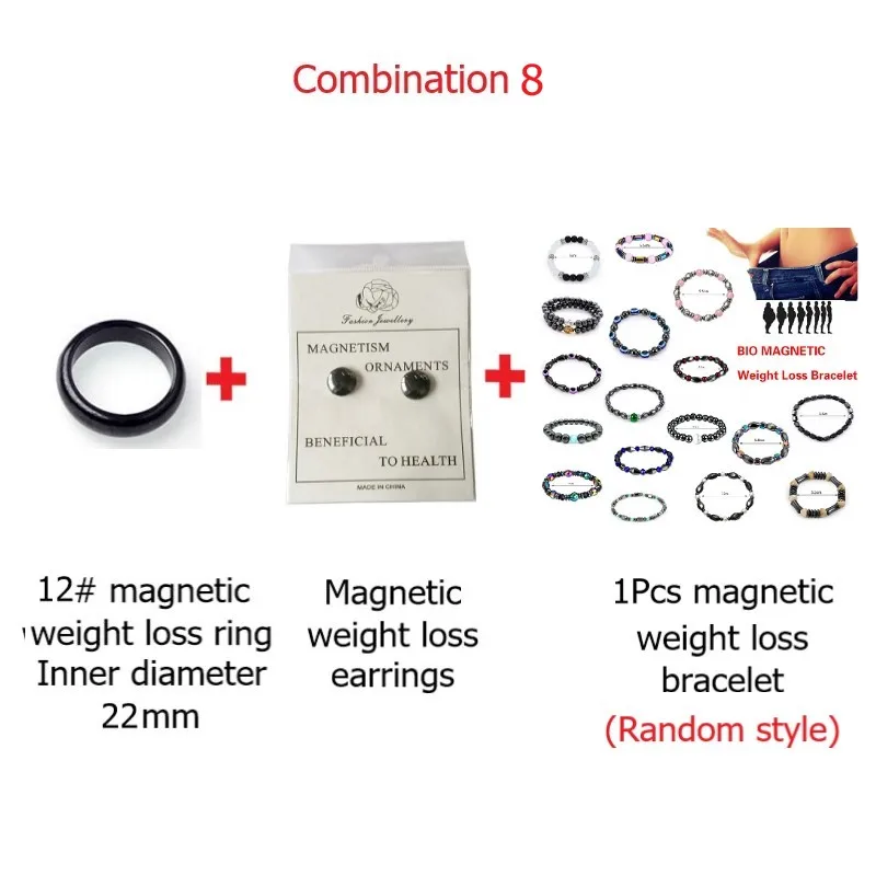 Магнитное кольцо для потери веса, серьги для похудения, кольцо для пальцев ног, браслет для сжигания жира, инструмент для потери веса, комбинация, опт и дропшиппинг - Цвет: Combination 8