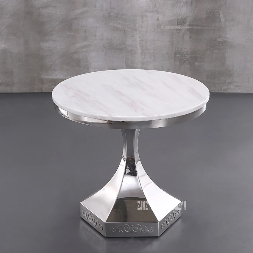 60cm Classic Modern Marble Top Tea Table Reception T Shape Round Coffee Table Center Dining Table Stainless steel Rack 60cm Classic Modern Marble Top Tea Table Reception T Shape Round Coffee Table Center Dining Table Stainless steel Rack