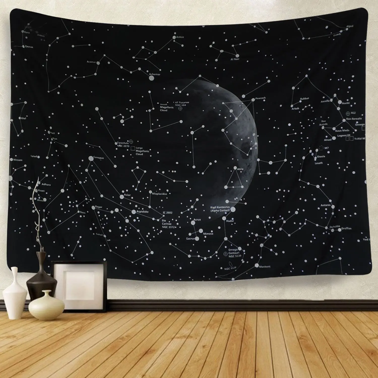 Гобелен с рисунком звездного неба, Галактическая планета, настенный гобелен с созвездием, богемский настенный гобелен, черный чехол на кровать, диван-одеяло