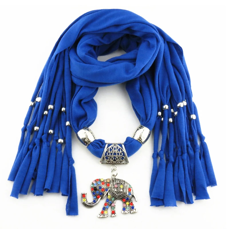 Женский шарф ожерелье с подвеской в виде слона|pendant jewelry scarves|fashion women scarfwomen designer scarf