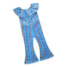 Летние детские штаны сезон весна-лето девушки полосатый Геометрия нагрудник брюки для девочек брюки Детская повседневная одежда 18M06