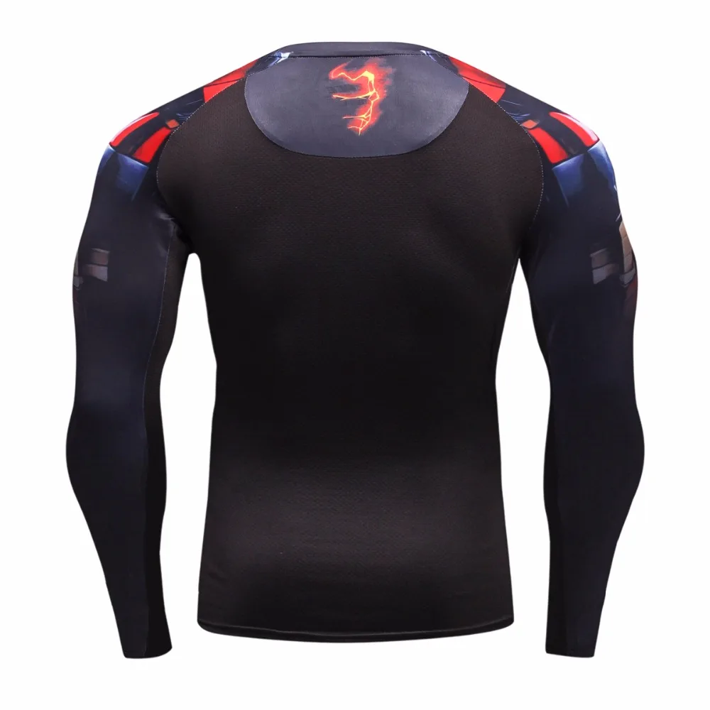 2016autumn Winter Compression Shirt Breathable Mesh Fitness Cothing Brand Clothing For Men Quick Dry 3d Men Crossfit S-2xl