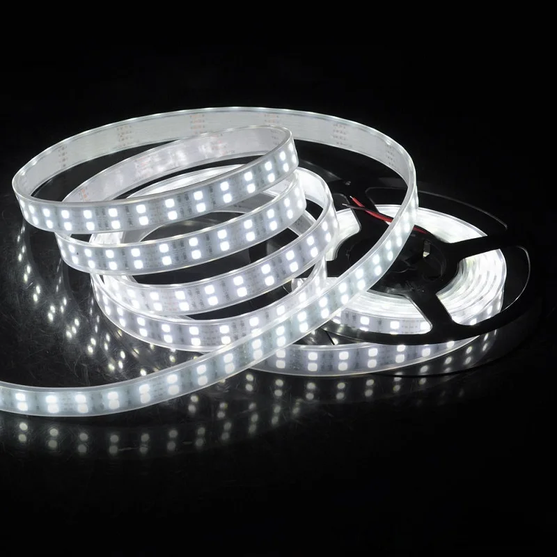 5 м DC 12 V 600Led 120led/M Водонепроницаемая SMD 5050 RGB теплая белая светодиодная лента двухрядная гибкая лента с пультом дистанционного управления