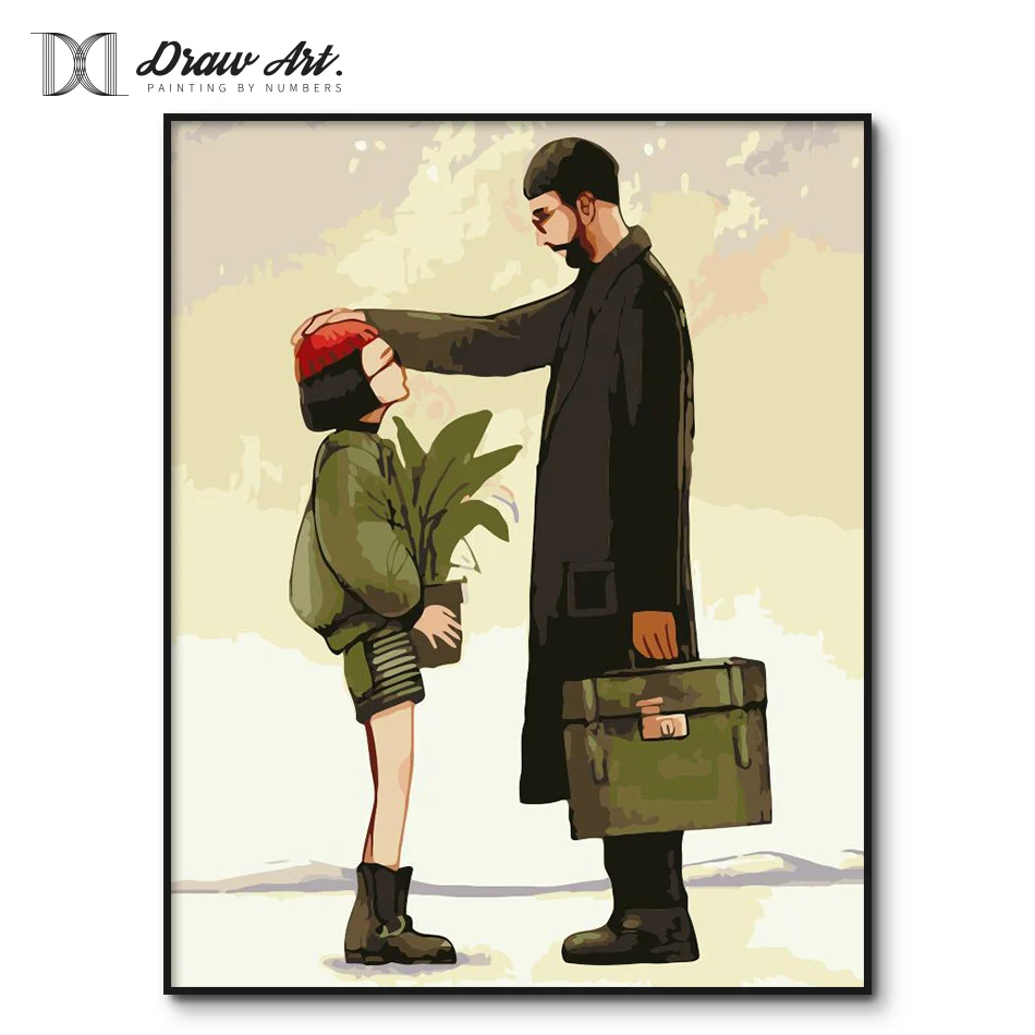 

LeonThe Professional Movie Painting By Number on Canvas Acrylic Paint by Numbers for Adults Crafts for Home Decor