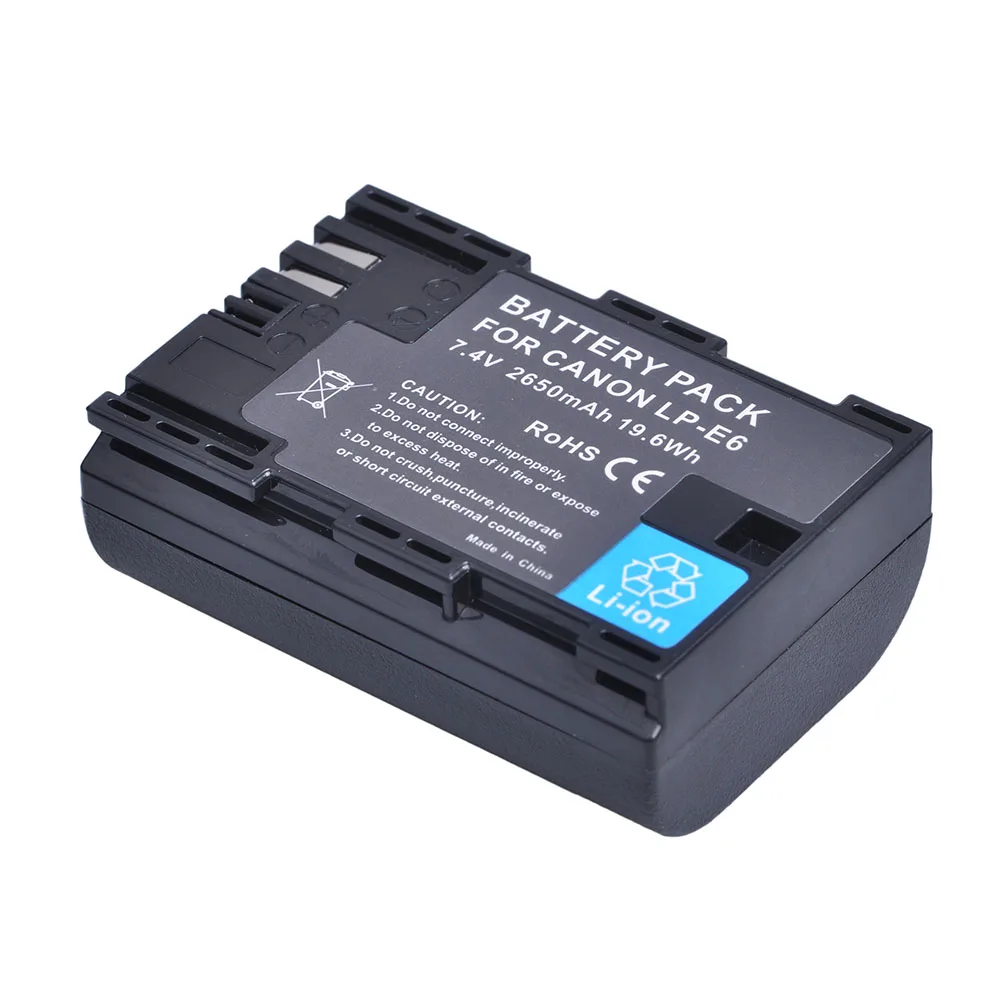 Batteria Per Fotocamera Completamente Decodificata 2650Mah Lp-E6 Lp E6 Lpe6 Akku Per Canon 5D Mark Ii Iii 7D 60D Eos 6D, Per Accessori Canon