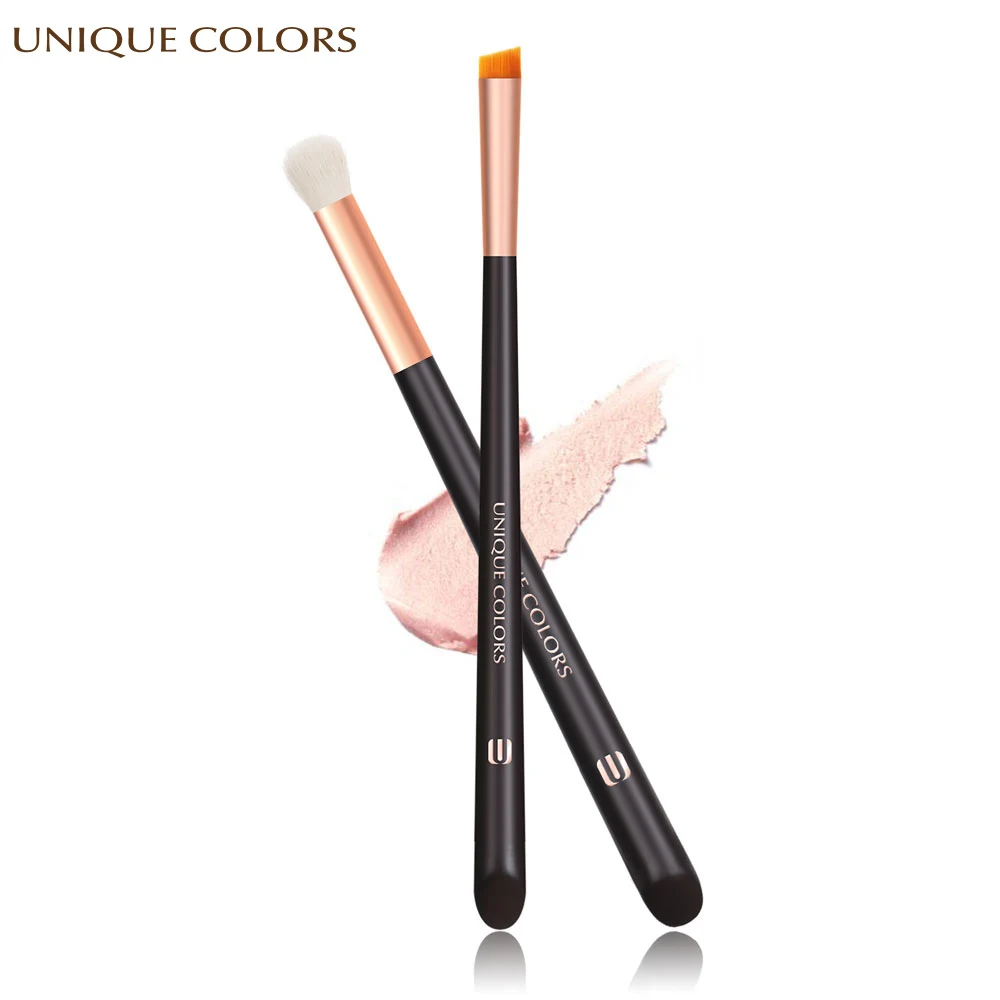 

UNIQUE COLORS 2Pcs/Set Makeup Brush Eyebrow Eye Shadow Blending Powder Foundation Blush Brush Eye Cosmetics Tools Make Up Brush