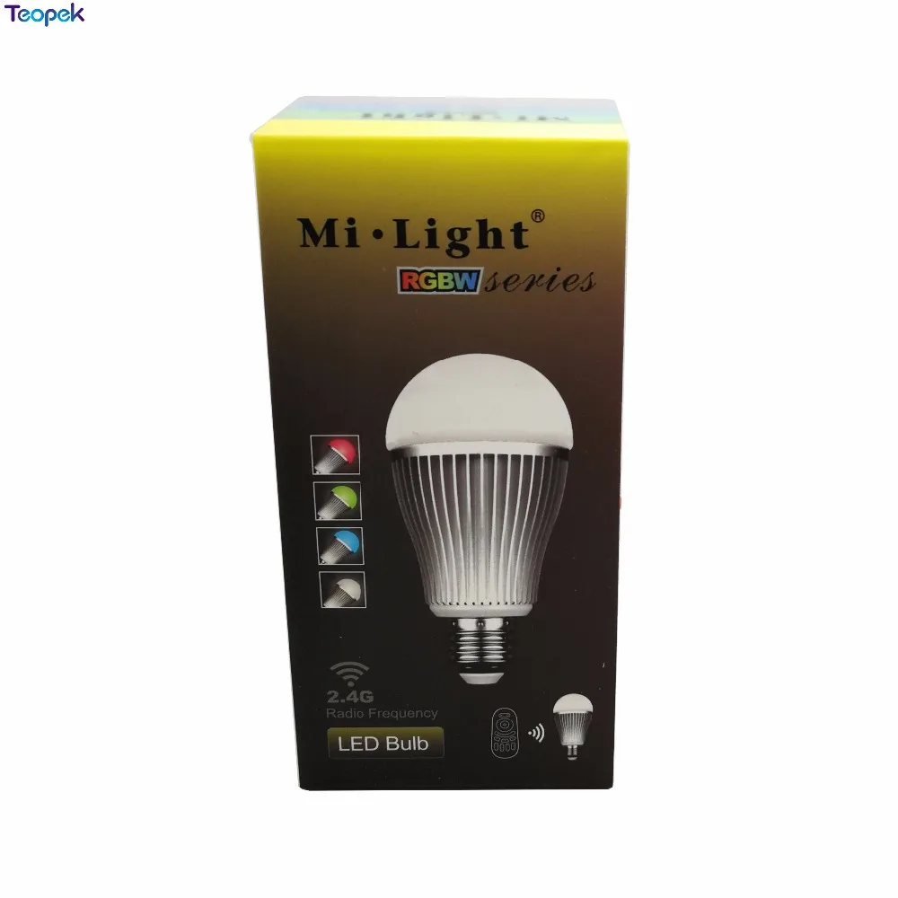 10 шт. Mi. light 2,4 г E27 9 Вт RGBW RGB + теплый белый Светодиодный лампа FUT016 Wi-Fi Full Цвет затемнения 86-265 В оптовая продажа