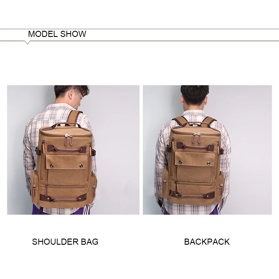 الرجال على ظهره 15.6 ''17'' محمول الظهر قماش الظهر في الهواء الطلق السفر قدرة كبيرة الأمتعة Bagpack الذكور حقيبة مدرسية حزمة