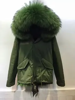 

high quality warm green fox fur jacket women winter outerwear fashion coats