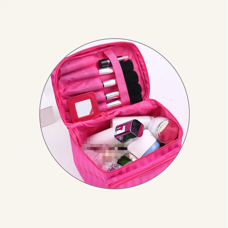 Woman Cosmetic Bags Striped Pattern Organizer Makeup Bag Travel Toiletry Bag Large Capacity Storage Beauty Bag Woman Cosmetic Bags Striped Pattern Organizer Makeup Bag Travel Toiletry Bag Large Capacity Storage Beauty Bag