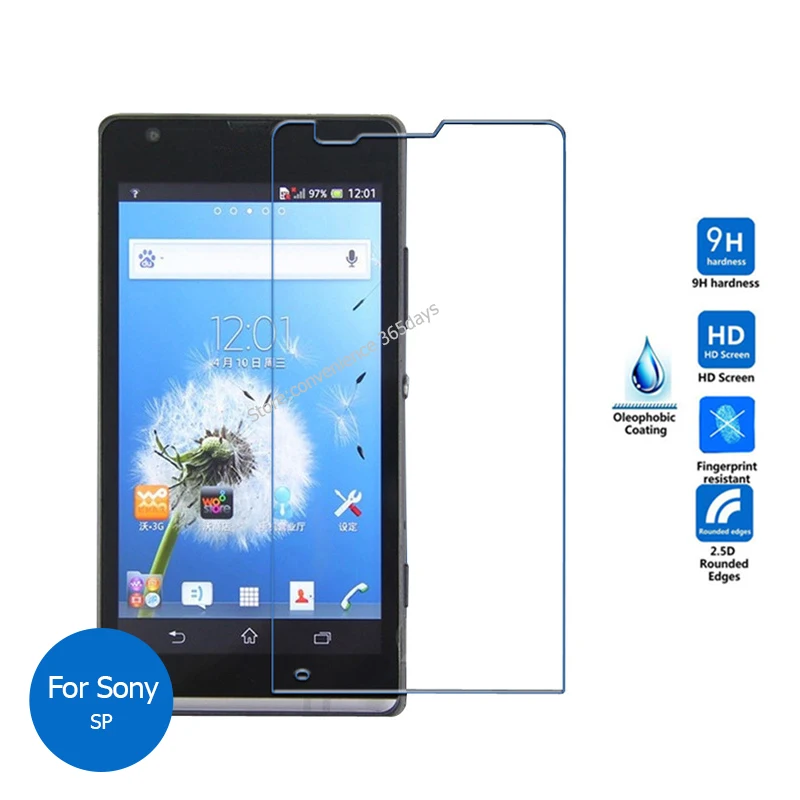

2PCS Tempered Glass Screen Protector For Sony Xperia SP 9h Safety Protective Film on C5302 C5303 C5306 C 5302 5303