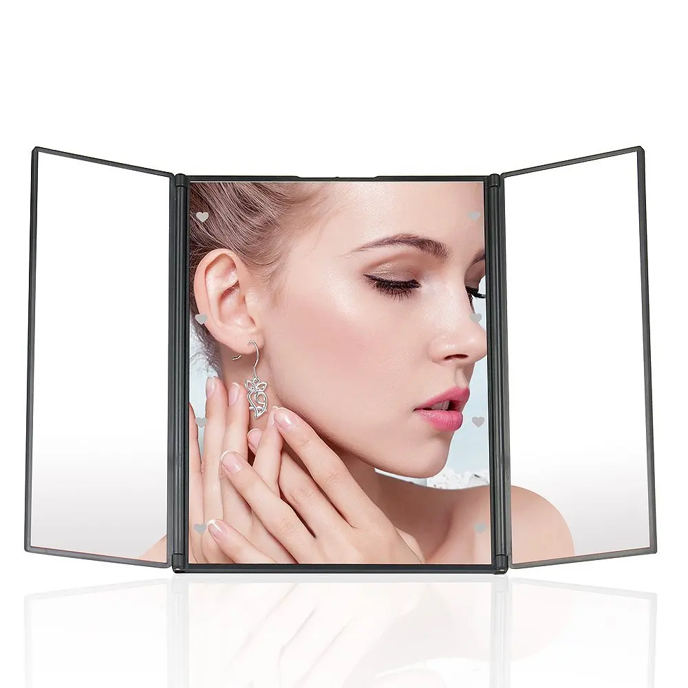 

Hot selling Makeup Vanity Mirror light with 8 Led Lights 9 Inch Tri-Fold Portable Small LED Compact Mirror