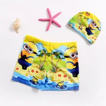 Купальный костюм для мальчиков возрастом от 3 до 12 лет, купальный костюм с героями мультфильмов летняя одежда для купания, шорты Одежда для купания с принтом для малышей, шапочка для плавания, AA379