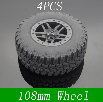 

4PCS 108mm Off Road Wheel Truck Large Friction Rubber Tires+Plastic Wheelhub Car Rim DIY Parts for Robot Toy Accessories