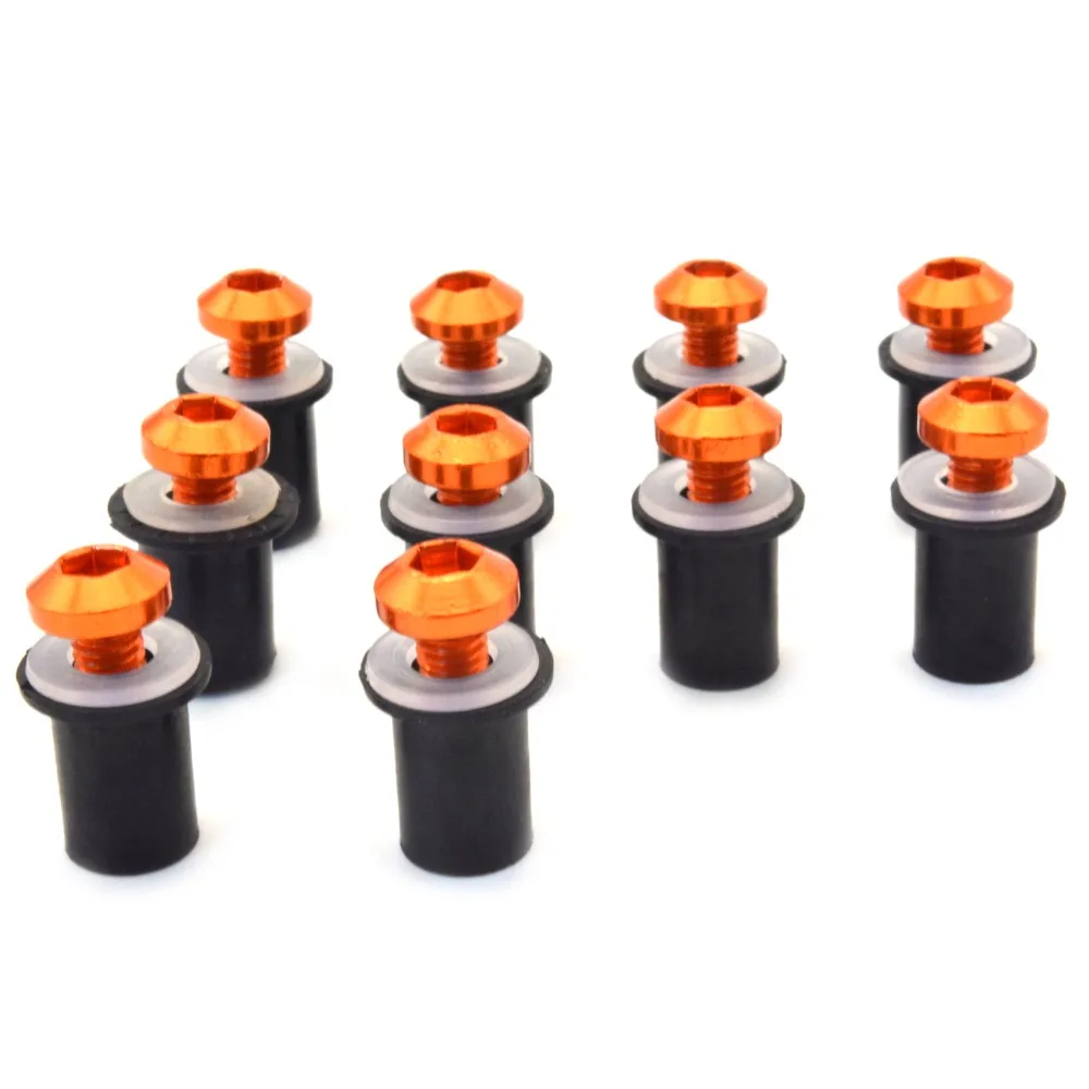

for 10 pcs m5 CNC universal Windscreen Bolts motorcycle screws and bolts nuts For ktm duke 125 DUKE125 duke125 2012-2013 orange