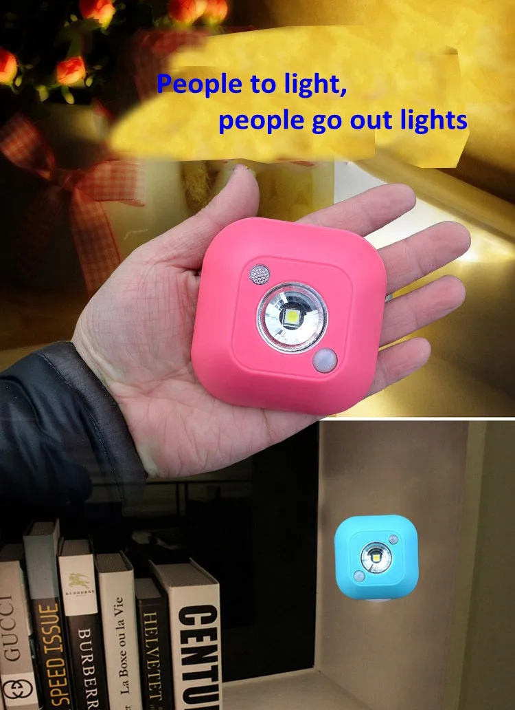 Mini Wireless Infrared PIR Motion Sensor Activated Ceiling Emergency Night Light Battery Powered Porch Lamp 6