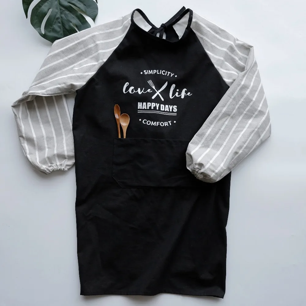 

New Nordic wind Pleated skirt kitchen apron for woman cotton linen cooking apron kitchen Coffee shops and flower shops Overalls