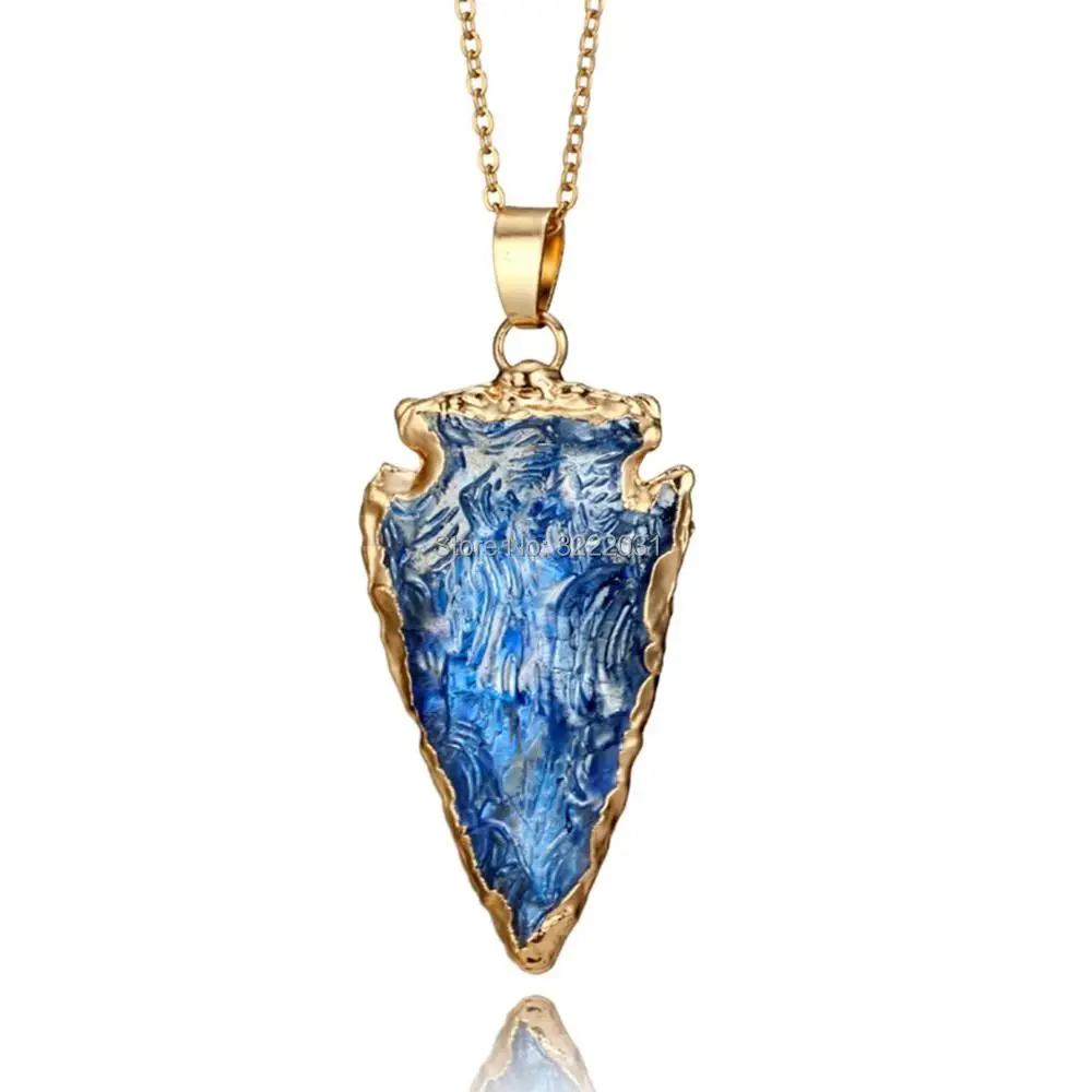 2-blue drop pendant necklace