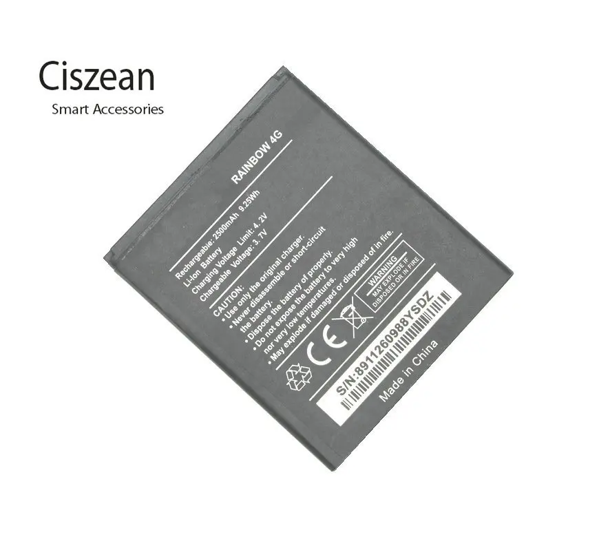 Ciszean 10x Новый 3 7 V 2500mAh запасная батарея Rainbow4g для Wiko RAINBOW 4G Batterie Bateria батареи