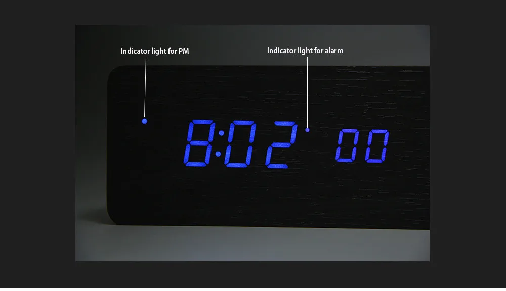 Цифровой светодиодный Будильник Дерево Творческий немой ленивый световой современные электронные часы