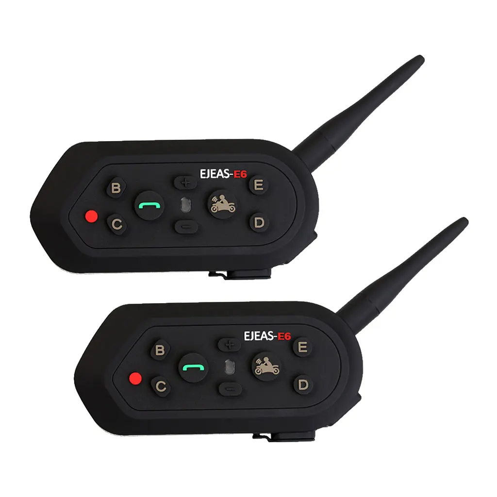 2 EJEAS Moto Intercom Bluetooth Headset BT Headset Intercom Support AUX Voice Input,VOX Voice Activation 1200M Talkback Distance