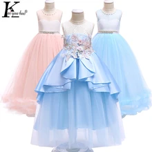 Г. платье для девочек праздничное платье с цветочным рисунком для дня рождения Летние Детские платья для девочек-подростков, свадебные платья подружки невесты детская одежда