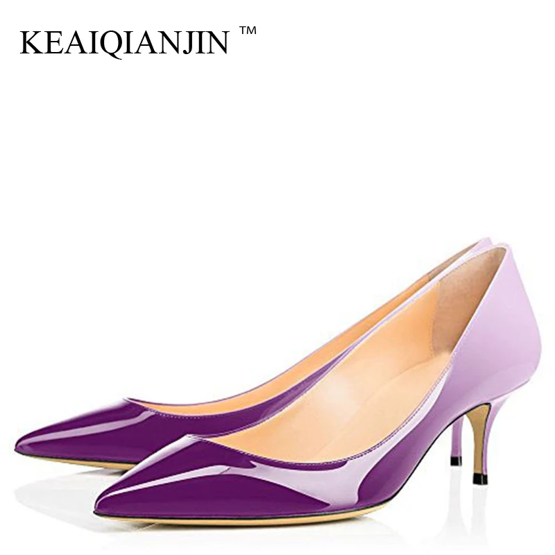 

KEAIQIANJIN Woman Heels Leopard Shoes Big Size 43 44 Party Sexy Purple Shoes Blue White Green Pink Stiletto Wedding Bridal Shoes