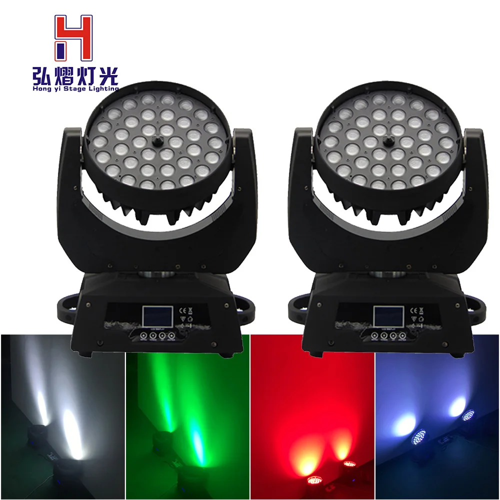 

2 pcs LED Moving Head Wash Light Zoom 36x12W RGBW Color DMX Stage Moving Heads