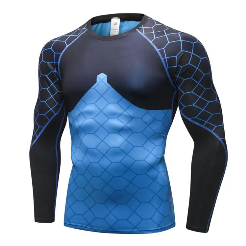 

KWAN.Z camisas termicas Winter Tops corset for men patchwork quick dry thermal underwear high elasticity thermo sports t.shirts