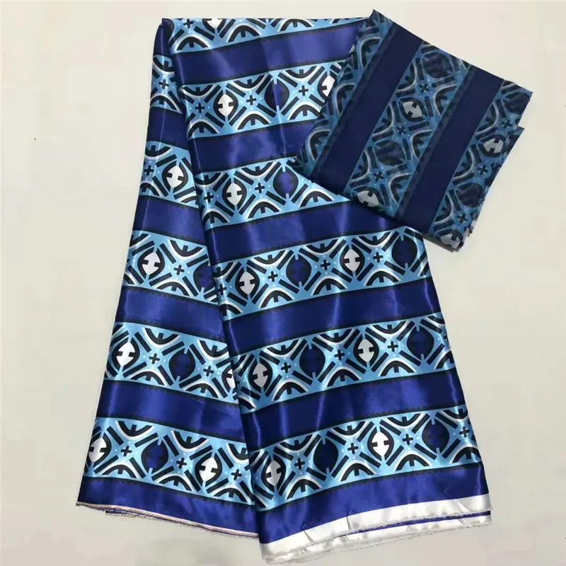 

African wax ribbon silk wax ankara 2019 satin fabric 4 yards audel/modell cotton fabric for dress +2 yards chiffon XM062613