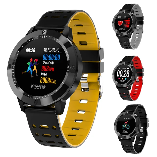 Best Offers CF58 Smart watch IP67 waterproof Tempered glass Activity Fitness tracker Blood Pressure Heart rate monitor Sports Men smartwatch