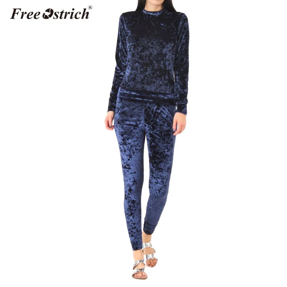 

Free Ostrich Sweatshirt Women Female Winter 2018 Tracksuit Velvet Hoodies Top Pants Long Sleeve Outfit Femme Suits Dropshipping