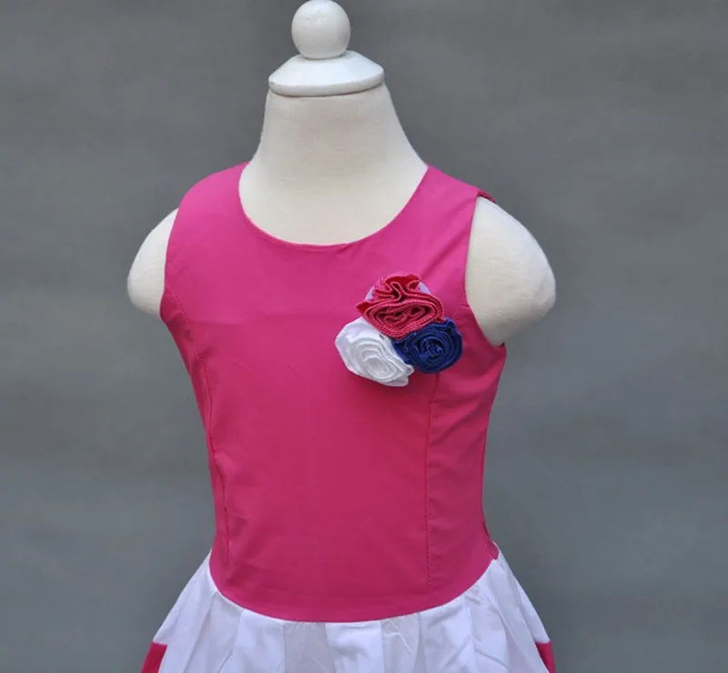 baby girls dress Fashion dress Splice Dimensional flowers Beautiful princess girl party dress vetement enfant fille robe vestido (10)