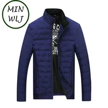 MINWLJ плюс размер 4XL 5XL 6XL 7XL 8XL мужские зимние куртки сплошной цвет над размером d Parka 130