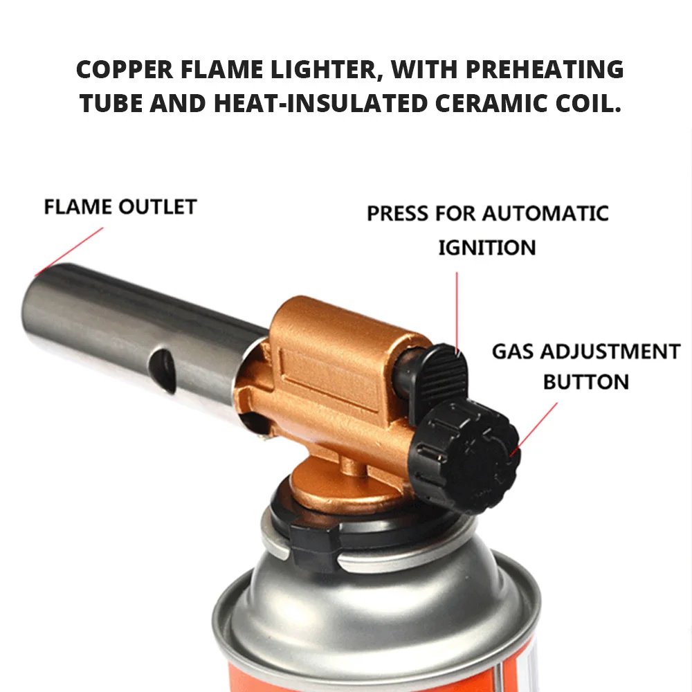 GT электронная зажигание медь пламя Бутан газовая горелка-пистолет чайник зажигалка для кемпинга пикника приготовления пищи сварочный инструмент