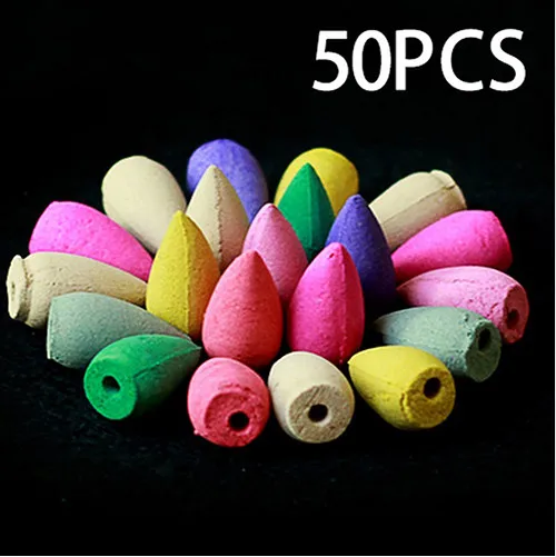 

50Pcs Household Natural Reflux Tower Incense Tea Smoke Backflow Incense Or Gourd Burner Fragrant Reflux Aromatherapy Cones