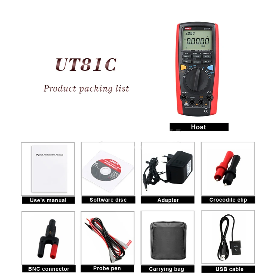 UNI-T UT81C цифровой осциллограф волновой мультиметр Ручной AC DC Вольт Ампер Сопротивление Емкость Частотомер