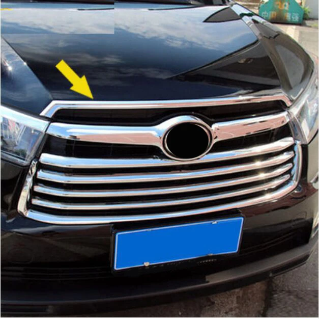 Аксессуары подходят для TOYOTA HIGHLANDER KLUGER 2014 2015 2016 Хромированная передняя крышка