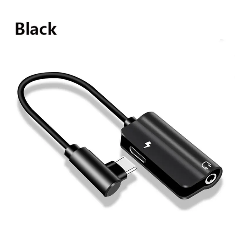 Elbow Type Audio Adapter Type C Earphones Listening To Music Charging 3.5 2 In 1 Elbow Extension Cable Listening