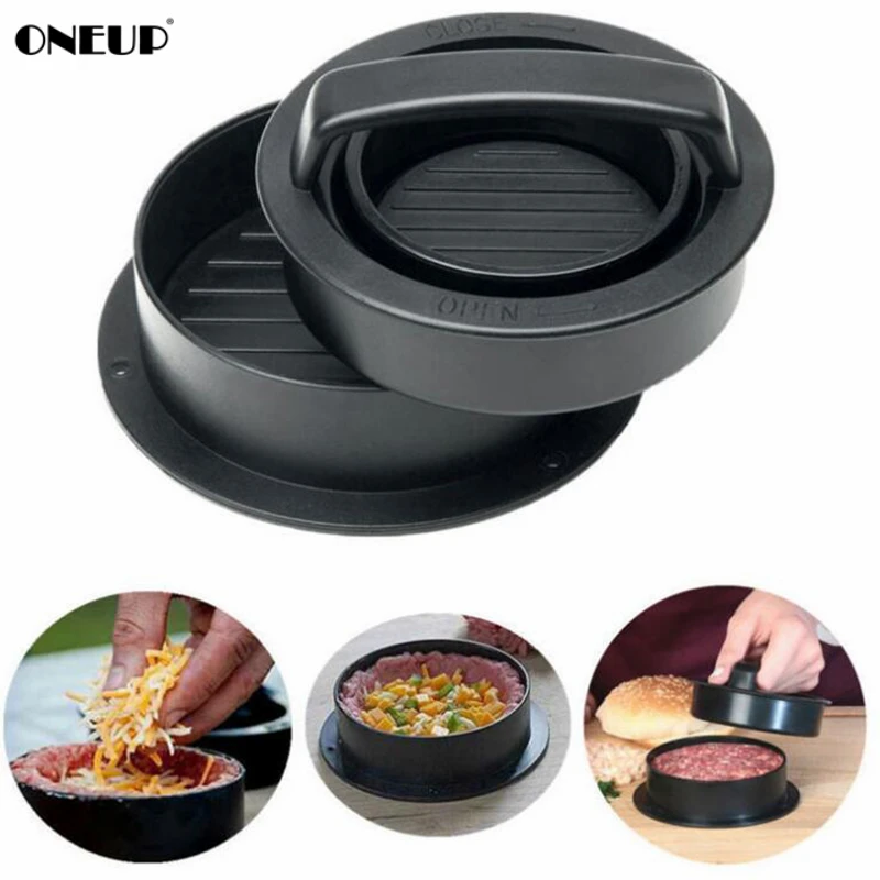 

ONEUP 3-in-1 Stuffed Burger Press Kit Stuffed Burgers, Sliders, Regular Beef Burger, Essential Kitchen & Grilling Accessories