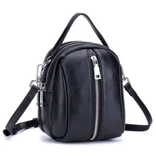 Женские маленькие сумки-мессенджеры из натуральной кожи, Женская мини-сумка на плечо из коровьей кожи на молнии, сумка для телефона, повседневные сумки через плечо для девочек