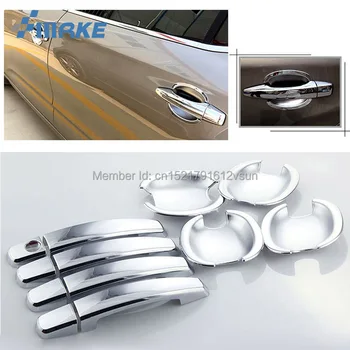 

smRKE For Citroen C4L Car Chrome Door Bowl Cover Stickers Interior Decoration Sequins Brand Auto Accessories Styling
